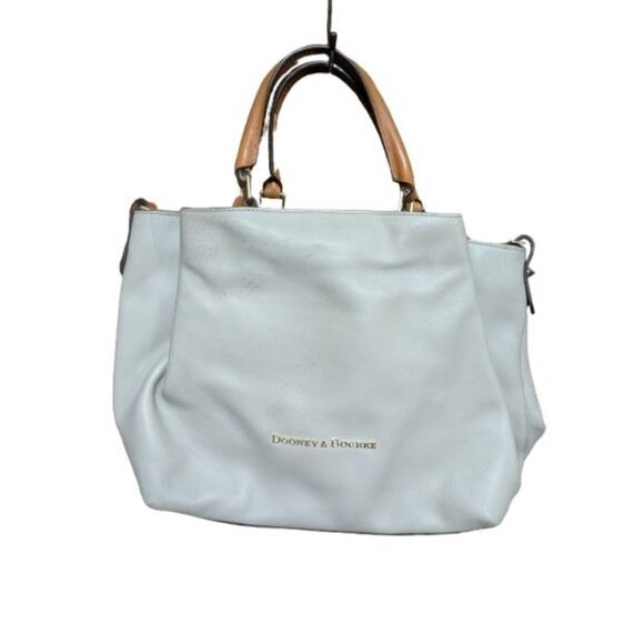 DOONEY & BOURKE City Barlow Large Gray Structured Leather Satchel Tote w/flaws - Picture 1 of 12